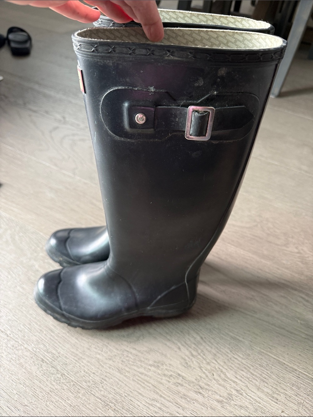 Hunter Black Tall Adjustable-Back Rain Boots - Picture 2 of 2